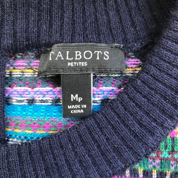 Talbots Fair Isle Raglan Sleeve Sweater - Picture 2 of 7